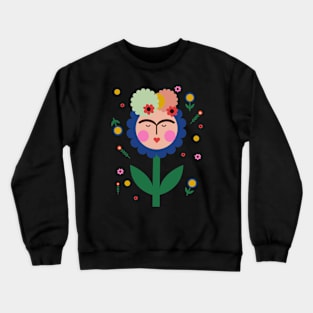 Frida kahlo flower colorful summer flowers feminist mexican painter Crewneck Sweatshirt